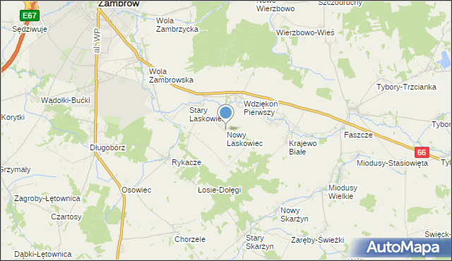 mapa Nowy Laskowiec, Nowy Laskowiec na mapie Targeo